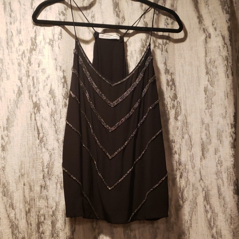 Black sequin top